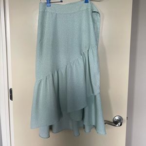 Green floral midi skirt by Lauren Conrad